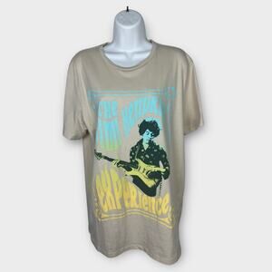 Jimi Hendrix Size Large T-shirt cream The Jimi Hendrix Experience Band Tee‎